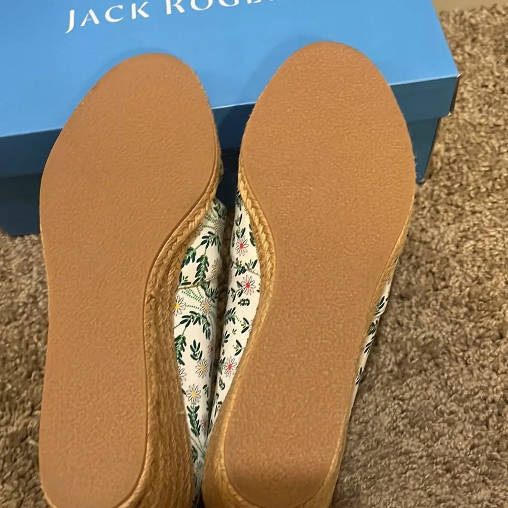 NWT Jack Rogers Palmer Criss Cross Wedge Espadrille